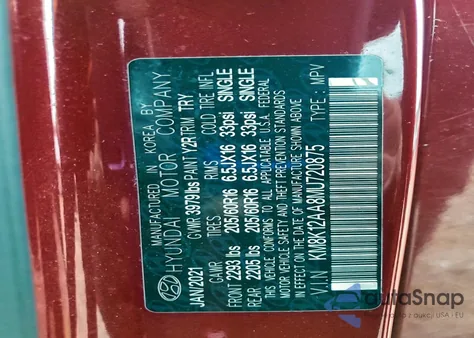 2021 Hyundai Kona Se z USA, uszkodzony, nr VIN KM8K12AA8MU720875